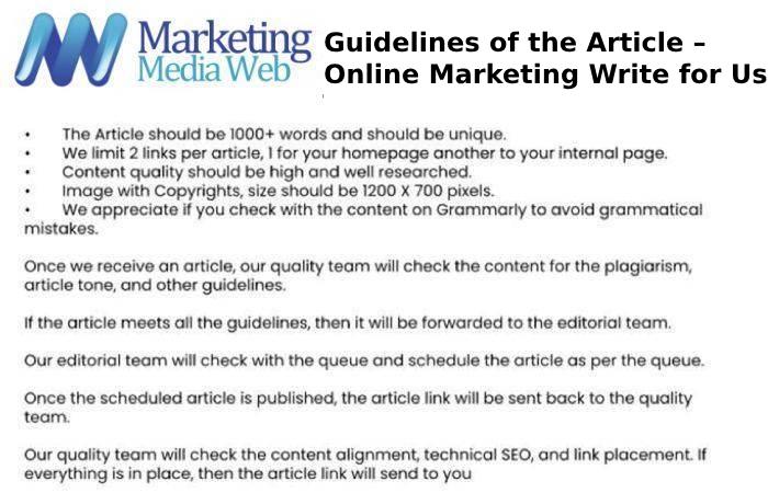 Guidelines of the Article – Online  Marketing Write for Us