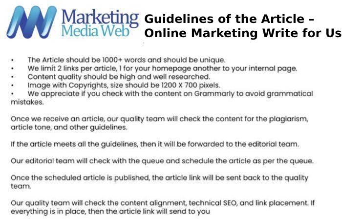 Guidelines of the Article – Online  Marketing Write for Us