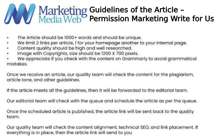Guidelines of the Article – Permission Marketing Write for Us