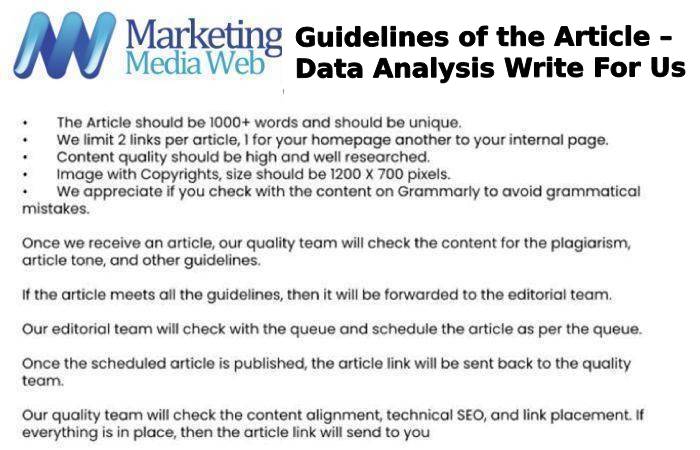 Guidelines of the Article – Data Analysis Write For Us