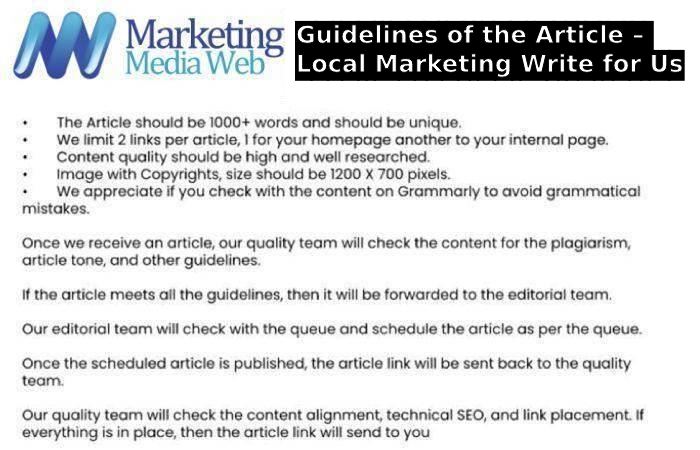 Guidelines of the Article – Local Marketing Write for Us